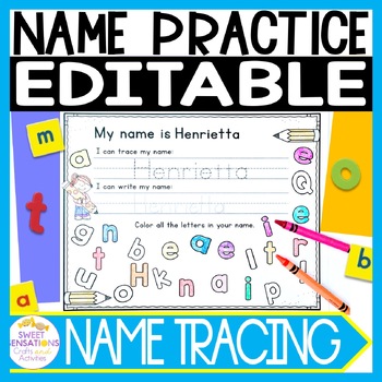Preview of I Can Write My Name Editable Name Coloring Page Letters In My Name Kindergarten