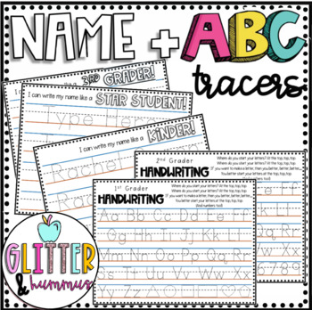 Preview of Name and ABC Handwriting Mats - Morning Work Binder Activities