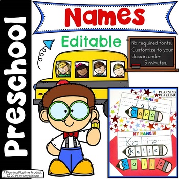 Preview of Name Tracing Worksheets - Editable