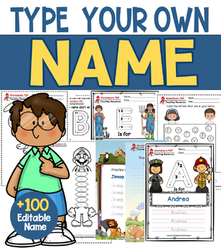 Preview of Name Tracing Worksheets - Editable Names