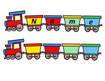 Preview of Name Train Puzzle - Learn to spell your name! - PreK Toddler