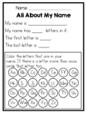 Name Worksheet - All About My Name