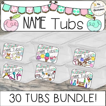 Preview of Name Writing 30 Centers Bundle / Write My Name / Name Tubs / Spell My Name Bins