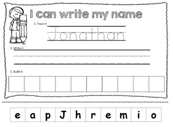 Name Writing practice- Trace, Write, & Build (Editable) | TpT