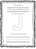 Name Writing Practice- Trace, First Letter, & Write (Editable)