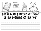 Name Writing Beginning and End of Year