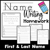 Name Writing Homework - First and Last Name Handwriting Practice