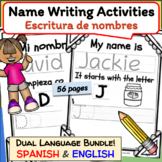 Name Writing Practice Activity in Spanish & English Dual L