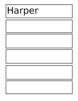 Preview of Name Writing Practice Boxes