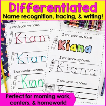 Name Writing Practice Editable by Grade School Giggles | TpT