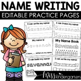 Name Writing Practice Editable Books and Writing Pages