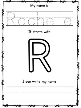 Name Writing Practice - First Letter, Name Tracing (Editable) | TPT
