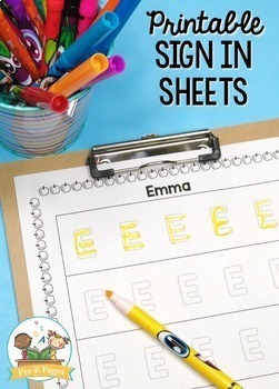 Name Writing Practice Student Sign-In Sheets Editable by PreKPages