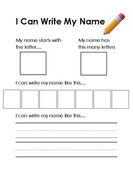Name Writing Practice Worksheet by Library Learning Mom | TpT