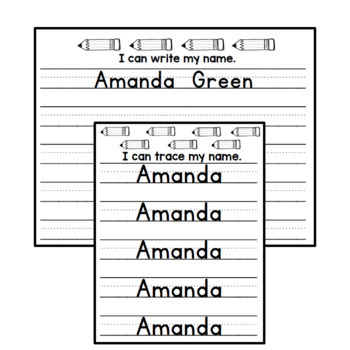 Name Writing Practice editable templates by Amanda Green-All Things Green