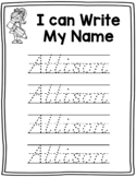 Name Writing Practice in D'Nealian-- Trace Paper (Editable
