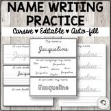 Name Writing Tracing Practice Cursive Editable Auto-fill Script