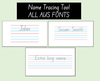 Preview of Editable Name Writing Tracing Tool AUS