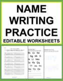 Name Writing and Tracing Practice Editable