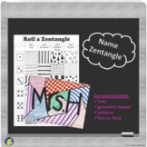 Name Zentangle with Roll a Dice Game, Marker