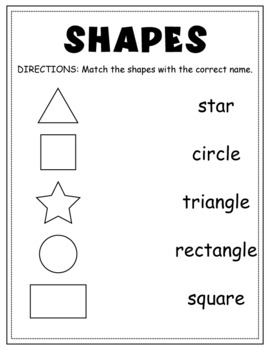 Name and Trace Shapes Worksheets for Pre-k and Kindergarten #fabdeals1