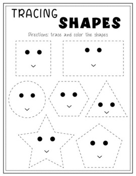 Name and Trace Shapes Worksheets for Pre-k and Kindergarten #fabdeals1