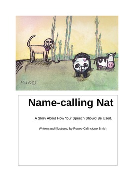 Preview of Name-calling Nat Children's Book with color pages