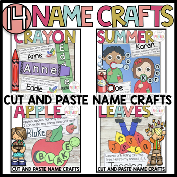 Preview of Name craft bundle | Back to school name craft | Fall Name crafts | Name practice