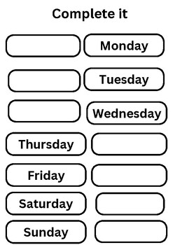 Homework: Days of the week. worksheet