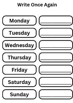 Preview of Fun and Interactive Worksheet for Kids to Learn the Days of the Week. - Homework