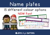 Name plates for student desks - NSW Foundation Font