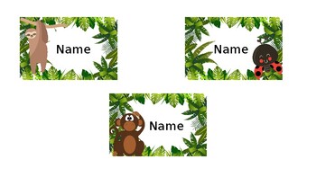 Preview of Name tags - Rain forest theme (Editable)