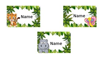 Name tags - Rain forest theme (Editable) by Miss Hatzi | TPT