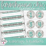 Name tags and Numbers | Farmhouse Chic Classroom Decor