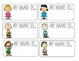 Peanuts Gang Charlie Brown Snoopy Name tags