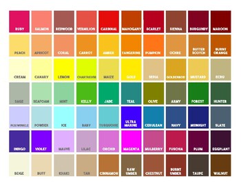 Name that Color! Chart by La Paloma