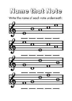 Preview of Name that Note- treble clef practice!