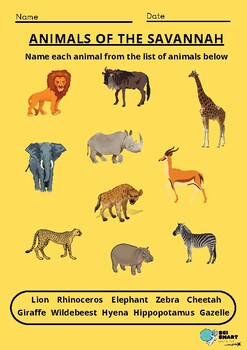 Savannah Animals Teaching Resources | TPT