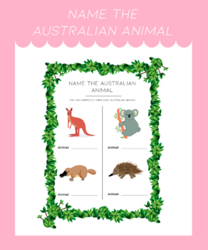 Name the Australia Animal | Native Aus Animals by Teacher Haven AU