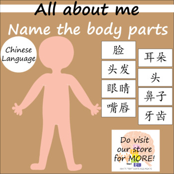 Name The Body Parts Chinese 认识身体各个部位的名称by Hands That Shape Big Minds