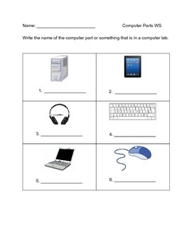 name the computer part worksheet no word bank by a teacher s paradise