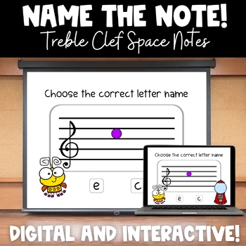 Preview of Name the Note | Digital Music Game for Treble Clef Spaces