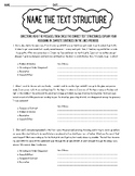 Name the Text Structure Worksheet