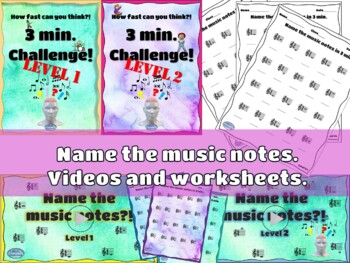 Preview of Name the music notes - Digital, Printable, Interactive, Videos