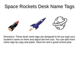 Name Tags Space Rockets