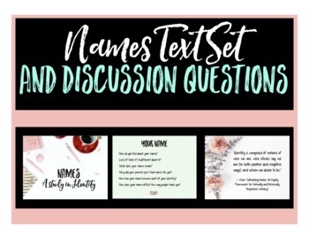 Preview of Names Close Reading: A Study in Identity Text Set and Class Discussion Questions