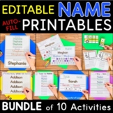 Name Writing Practice Editable | Name Tracing Editable Worksheets
