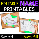 Names | EDITABLE Name Printables | Editable Name Activities Set 4