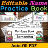 Name Practice Book Editable - Name Activities, Name Tracin