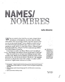 Names/Nombes- Julia Alvarez Literary Analysis Worksheet & Lesson